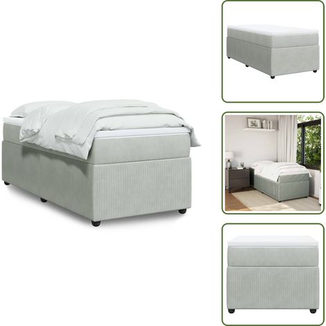 Sommier à lattes de lit et matelas Gris clair 100x200cm Velours - Sommier À Lattes De Lit - Sommiers À Lattes De Lit - Lit - Meuble De Chambre À Coucher (1/5)