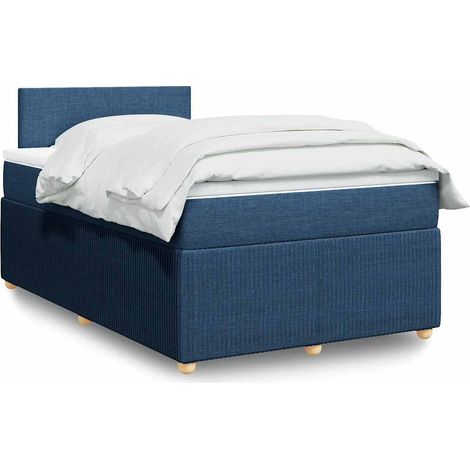Boxspringbett mit Matratze Blau 120x200 cm Stoff (1/5)