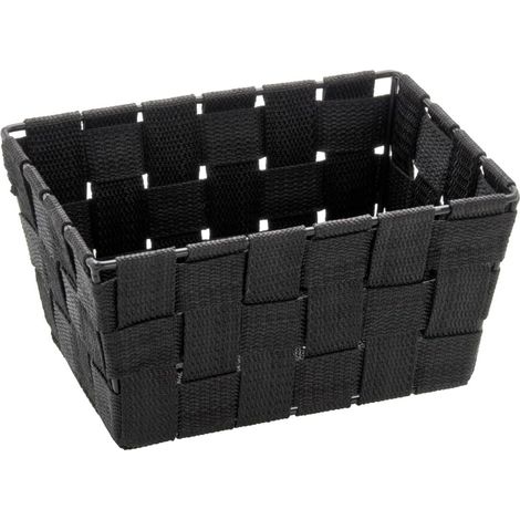 Panier de salle de bains Adria Mini, long noir - panier de bain Capacité: 2.178 l, Polypropylène, 19 x 9 x 14 cm, Noir
