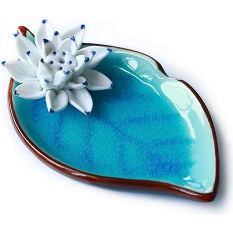 Brûleur À Encens - Céramique - Forme Lotus - Pour Bâtonnets D'encens - Usage Intérieur - 1 Pièce (1/5)