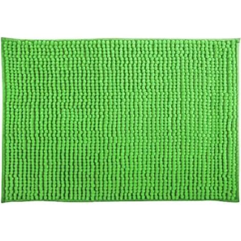 Mikrofaser-Chenille-Badematte 40x60 cm Basilikumgrün, rutschfest, waschbar, Badezimmer (1/5)