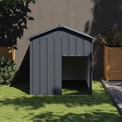 vidaXL Casetta Cani con Tetto Antracite 117x153x123 cm Acciaio