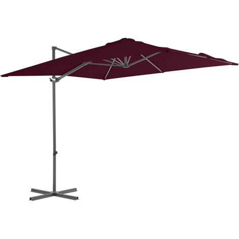 Ampelschirm mit Stahl-Mast 250x250 cm Bordeauxrot