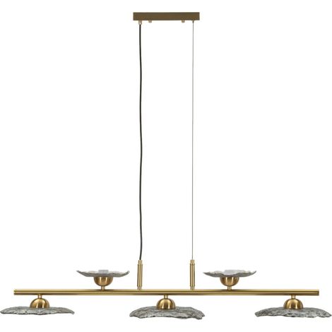 Suspension 5 Lumières "Emily" 100cm Or & Gris (1/5)