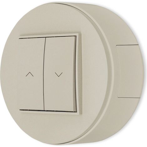 Interruptor para persiana enrollable con cerradura, conjunto de montaje en superficie, redondo, Mini taupe (1/5)