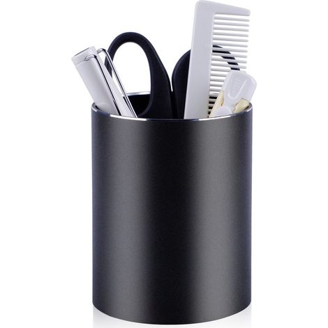 Dailygoody,Portalápices metálico,Organizador de escritorio,Duradero y elegante,Negro,Para la oficina y el hogar (1/5)