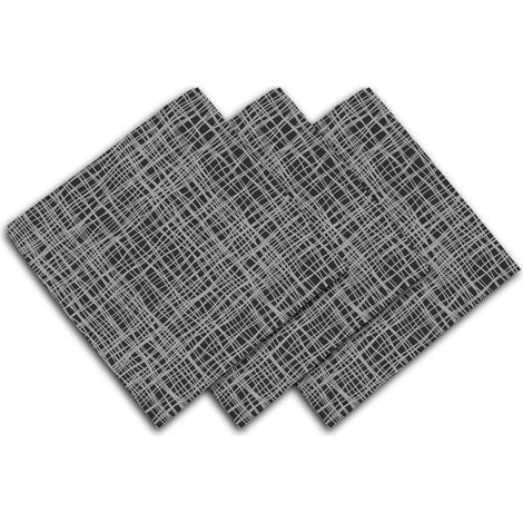 Serviette de Table, Polyester, Noir, 45x45 cm