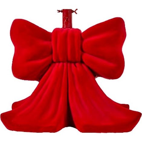 Base per albero di natale fiocco in poliresina per decorazioni natalizie -Rosso (1/4)
