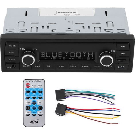 Autoradio MP3 FM 12V Bluetooth Mains-Libre Appel USB Clé Lecteur (1/5)