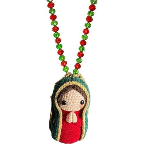 Statue de décoration intérieure de voiture, faite à la main au crochet pour rétroviseur, décoration à suspendre pour femme (1/4)