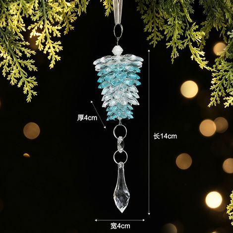 Weihnachtlicher Acryl-Kiefernzapfen-Anhänger, Partydekoration, Kristall-Weihnachtsbaumschmuck