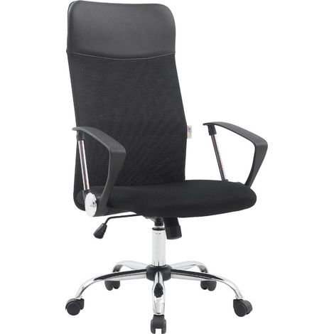 Sedia Direzionale da Ufficio 66x50x112/123 cm Ergonomica in Rete Mesh Nera (1/5)