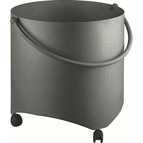 Panier à roulettes avec anse pour bûches Durven Anthracite Edilinox
