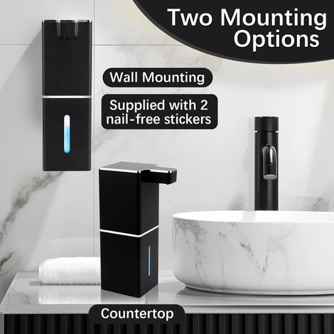 Distributeur de savon automatique mural de 380 ml, rechargeable par USB-C, étanche IPX5 et sans contact. (1/5)