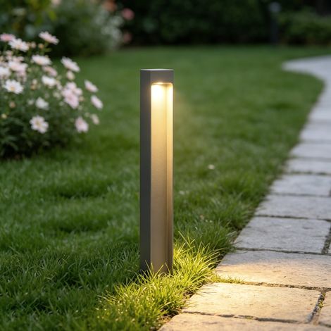 Mai & Mai Lampione da Giardino 3000K, Luminoso da Giardino IP65 Paletti Esterni Led 6X6X60cm in Alluminio per Giardini, Parchi, Aree Residenziali e Ingressi BaldersLights, Sabbia grigio scuro