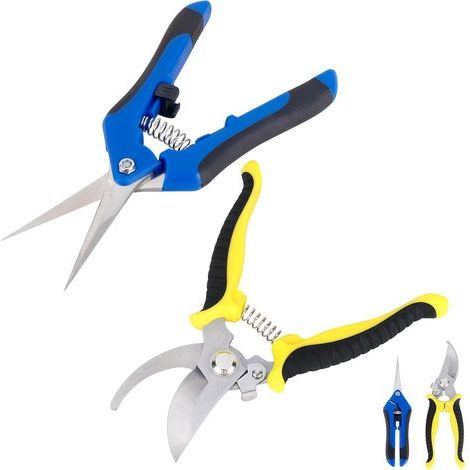 2 Pcs Ciseaux Sécateurs Lames Droites Inoxydable Sécateur de Jardin Sécateur Jardin Professionnel Ciseaux de Jardinage, Pointe Haute Secateur Précision (1/5)