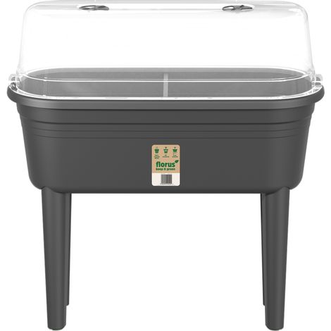 Florus Table De Culture Set - Gris - L 78 x B 37 x H 80 cm - extérieur - 100% recyclé