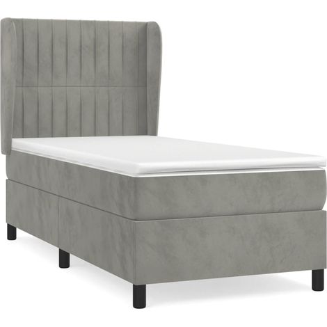 Maison Exclusive - Boxspringbett mit Matratze Hellgrau 80x200 cm (1/5)