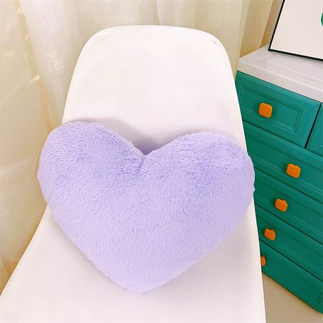 Coussin En Forme De Coeur - Velours Rose - 33 X 25 Cm - Pour Canapé Chambre Bureau Voiture - 1 Pièce (1/5)