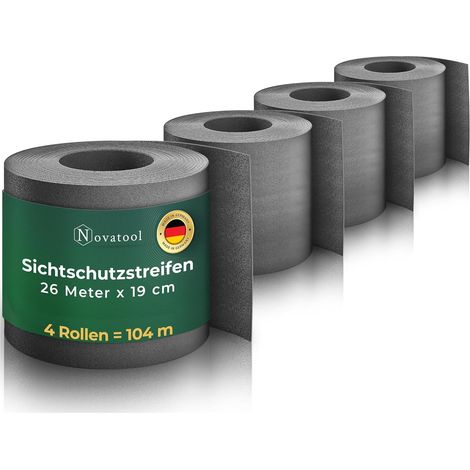 Bandes brise-vue Novatool PP rouleau de 104 m pour clôture à double treillis métallique anthracite pour 40 rangées, 1,1 mm extra forte résistance aux