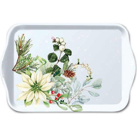 Petit plateau rectangulaire Poinsettias blancs (1/2)