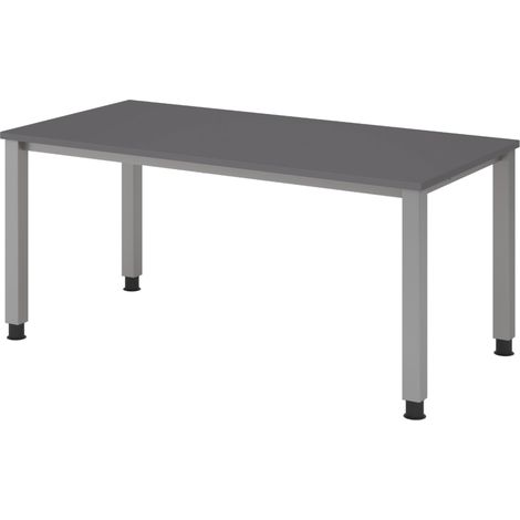 bümö Schreibtisch Serie-Q Rechteck: 160 x 80 cm  Graphit Silber (1/5)