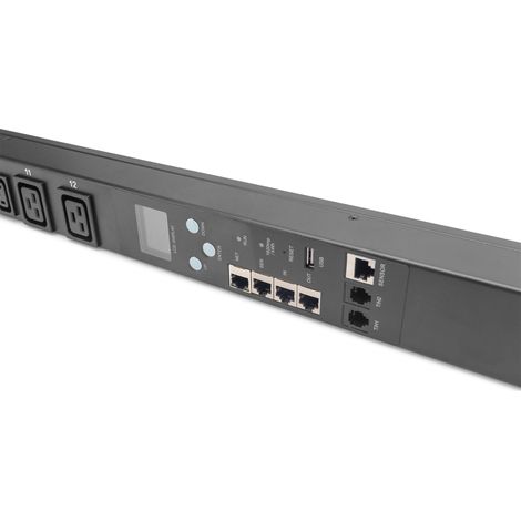 Digitus Smart PDU, Input Monitored, ingresso 1x16A, uscite 20 x C13, 4 x C19