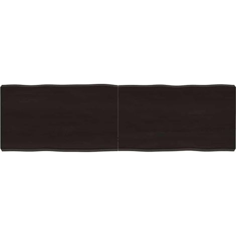 vidaXL Tablero mesa madera tratada borde vivo marrón 140x40x(2-6) cm (1/5)