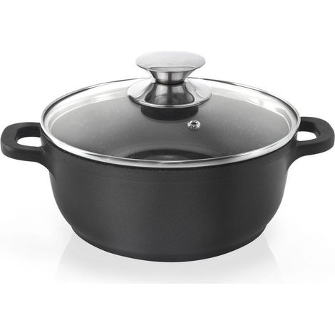 Olla de granito con tapa, apta para inducción, GAZ grande, 20 cm, 2,3 l, antiadherente. (1/5)