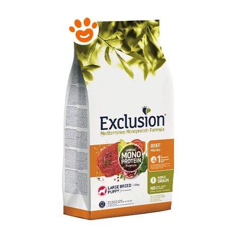 Exclusion Dog Mediterraneo Noble Grain Large Breed Puppy Manzo - Sacco 12 Kg -