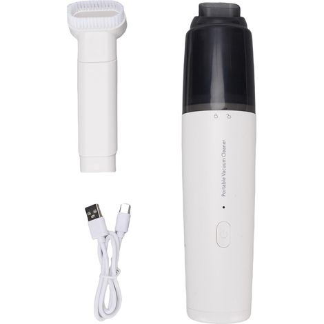 Aspirateur de voiture portable sans fil avec une aspiration de 8000 Pa, mini aspirateur léger et mince, batterie de 1200 mAh, pour la maison, le bureau et le studio, couleur blanche. (1/5)