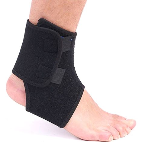 Supporto fascia in neoprene per caviglia doppia chiusura a strappo nera (1/3)