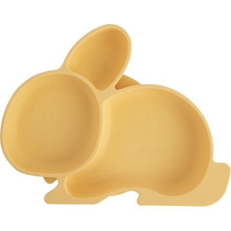 Silikonteller für Kinder, geteilter Hase, Schüssel mit Saugnapf