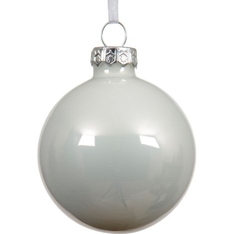 Dekorative Weihnachtskugel in glänzendem Schneeweiß, 15 cm (1/4)