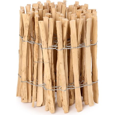 Garronda Cloture Jardin Exterieur à Planter en noisetier, clôture Jardin, clôture Bois, Bordure en Bois pour Jardin, ganivelle de Potager Exterieur GD-0079 (Écart des Lattes: 3-5 cm, 50 cm x 5m)
