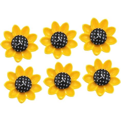 Lot de 10 autocollants magnétiques tournesol, grands aimants résine fleur pour réfrigérateur, maison, cuisine, bureau et portes métalliques (1/5)