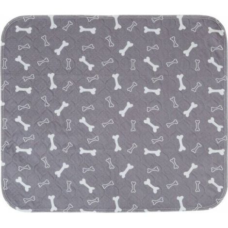 Set mit 1 waschbarer, wiederverwendbarer, super saugfähiger, auslaufsicherer und rutschfester Hundetrainingsmatte für Katzen und Hunde – Größe M: 80 × 70 cm – Grau