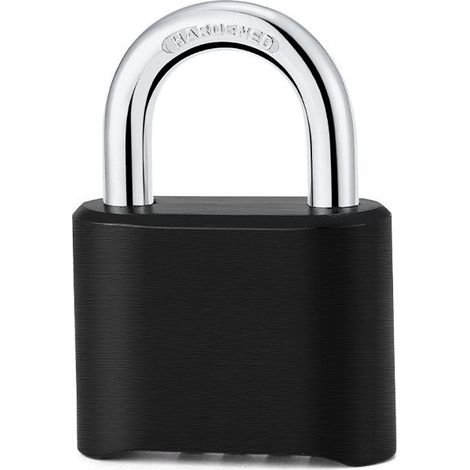 Cadenas de verrouillage à mot de passe à ouverture inférieure, faisceau de verrouillage étendu, gestion de porte de dortoir d'entrepôt, cadenas à mot de passe noir (1/5)