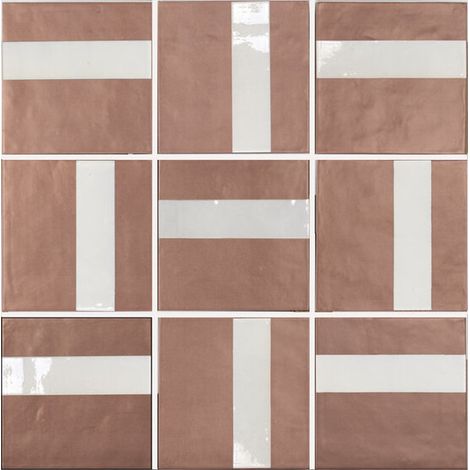 Carrelage effet argile DUST DECOR 15x15cm Terre Cuite - boîte de 0.50 m2 DECOR 15x15 cm af8976 - - boîte de 0.59 m2