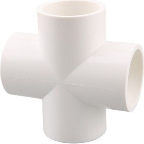Connecteur de tuyau en PVC blanc,coude droit,Joints croisés en T,adaptateur de tuyau d'eau,3 4 5 6 voies,1 pièce-5 Way-I.D 32mm (1/4)
