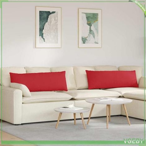 Coussins de canapé - FAFEISY - 42013794 - Rouge - 120 x 40 cm - Lot de 2 déhoussables (1/5)