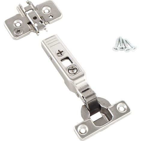 Blum Clip Top Minischarnier 94°, Topfscharnier mit Kreuzmontageplatte Eckanschlag mit Feder 2 Stück (1/2)