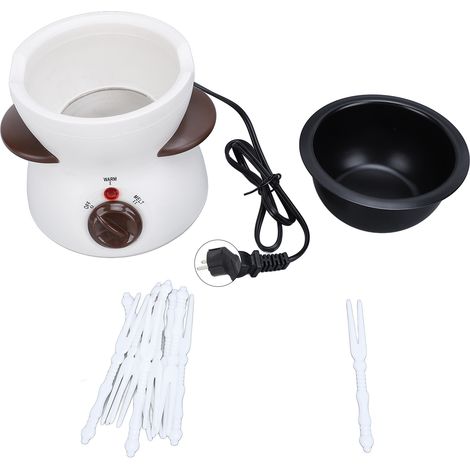 Mini ensemble de fondue électrique avec 10 fourchettes à tremper Pot à fondue au chocolat Pot à chocolat fondu Petit pot pour caramel, fromage blanc Prise UE 220 V (1/5)