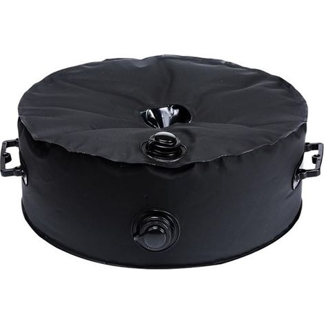 Base de parasol ronde et résistante remplie d'eau pour parasol de jardin et terrasse - Mât de 18 à 32 mm - Noir (40 L) (1/5)