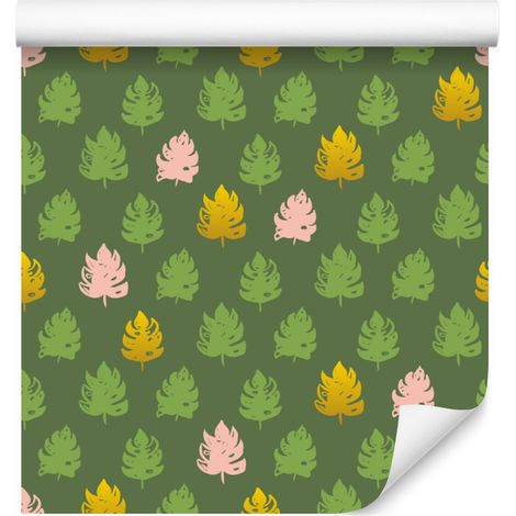 Papier peint à motifs de feuilles d'olivier et de tilleul pour salon et chambre 50x1000 cm (1/5)