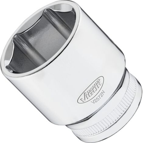 VIGOR Douille à carré creux 12,5 mm (1/2") profil hexagonal extérieur V2572N, L 44 mm