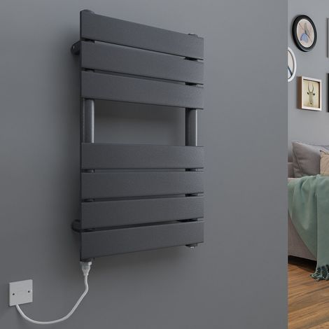 Electric Flat Panel Heated Towel Rail 100W Sand Grey 650x400mm (1/5)