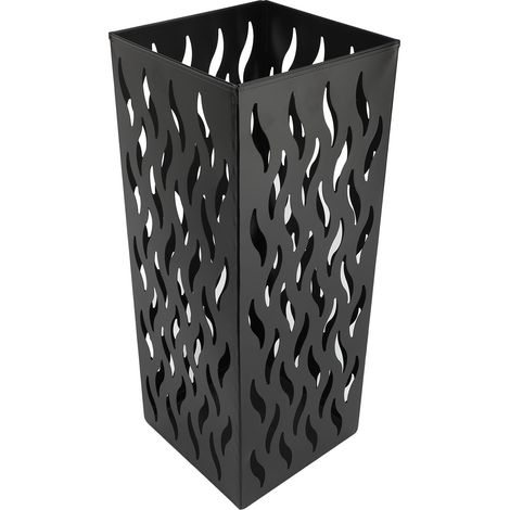 Porte-parapluies d'entrée élégant avec seau de rangement en métal noir, idéal pour la maison et le bureau. (1/5)