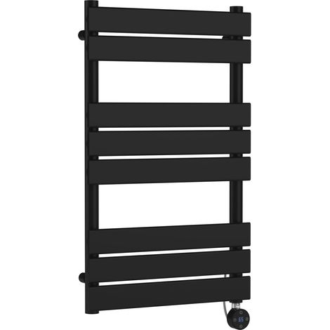 Bagnall Electric Flat Panel Heated Towel Rail 840x500, Matt Black