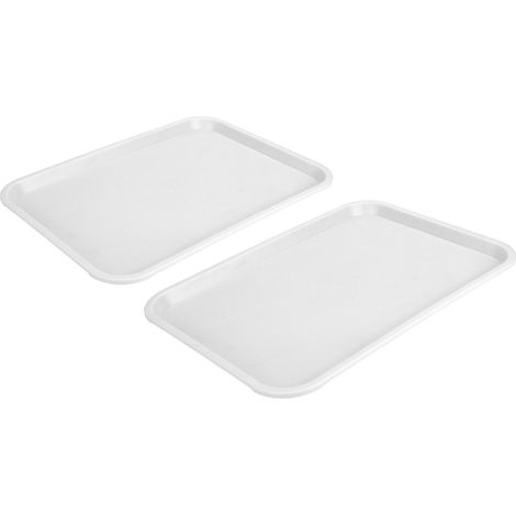 2er-Set multifunktionale, verdickte, rutschfeste Serviertabletts für chinesisches Fast Food, geeignet für Speisesäle und Restaurants, weiß (1/5)